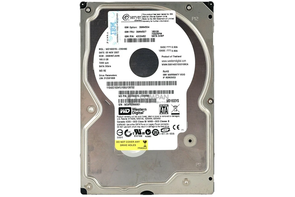 39M4507 IBM HDD 160GB 7.2K SATA 3G 3.5" LFF - Image 3 of 4