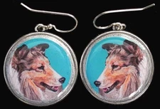 Sheltie Shetland Sheepdog Original Art Earrings