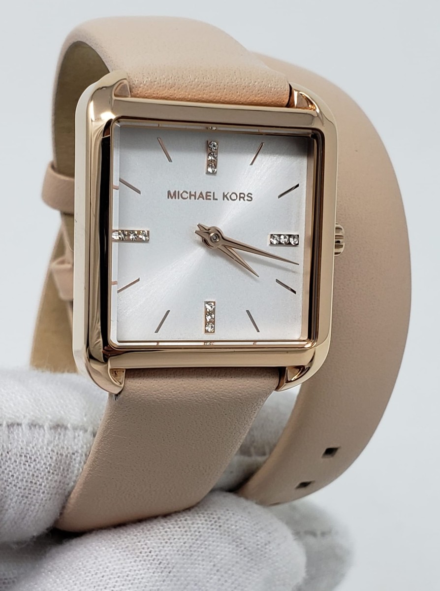 Michael Kors Drew 30mm White Dial Pink Leather Women's Watch