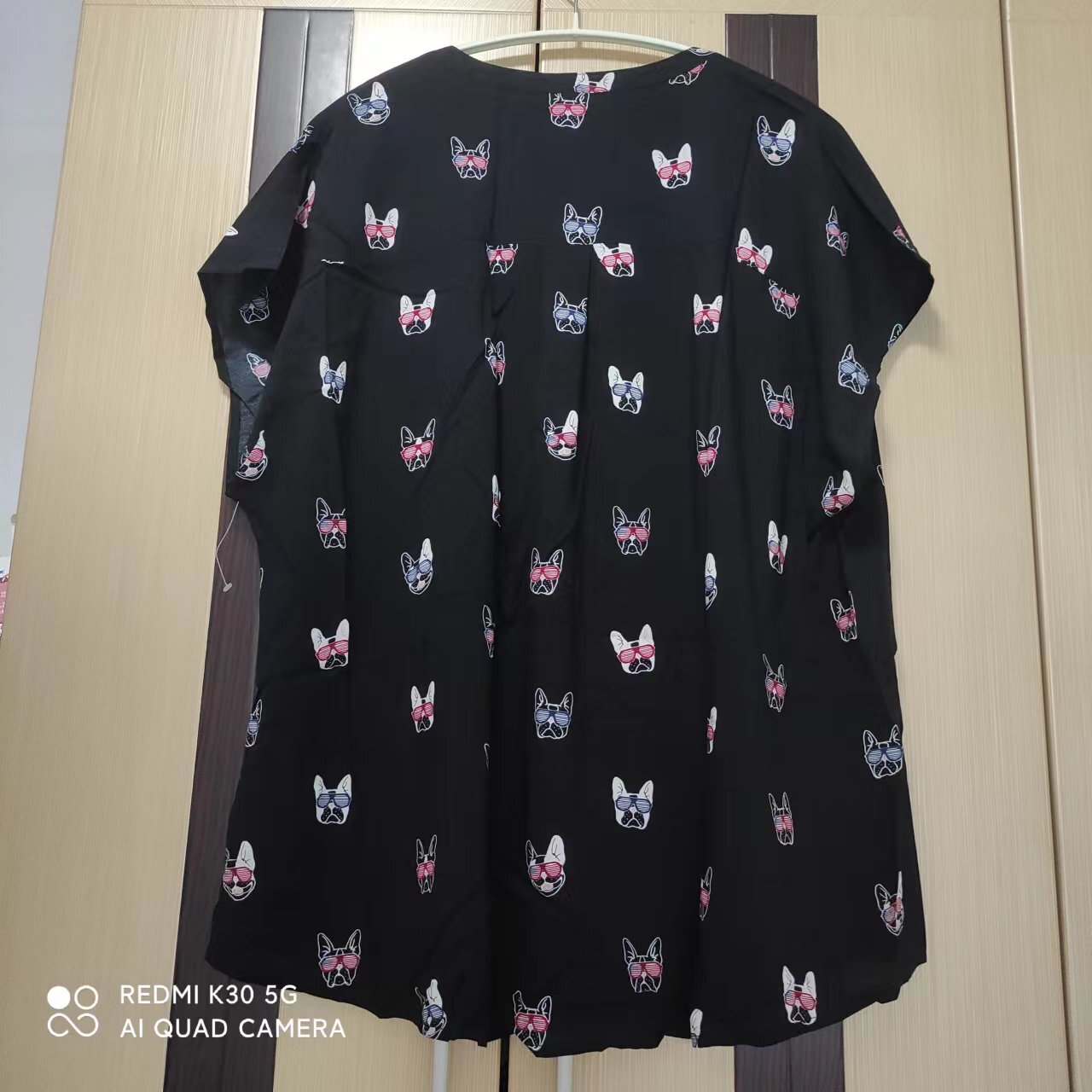 Brand New Torrid Black French Bulldog Print Challis Button Front Dolman