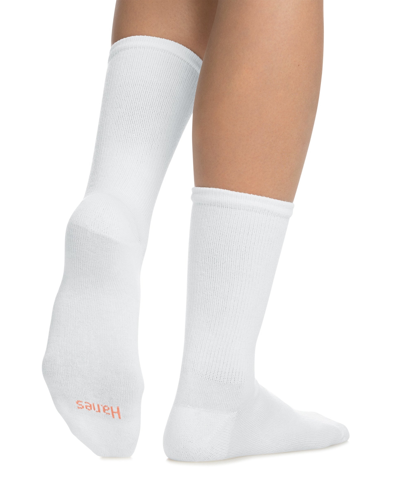 Hanes Crew Socks 6Pack Women's Ultimate ComfortSoft Comfort Toe Black