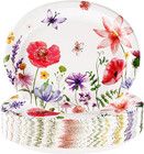 50Pcs Floral Oval Paper Plates 10" X 12" Large Disposable Wildflower Plates Heav