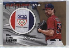 2022 Series 1 City Flag Commemorative Relics Gold 48/75 Shane Bieber Patch lh0