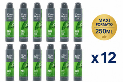 X12 DOVE MEN+CARE DEODORANT SPRAY 250ML ADVANCED EXTRA FRESH 72H MAXI FORMAT