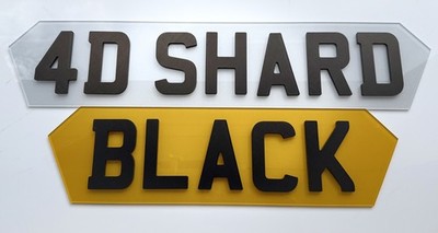 4D Hex NUMBER PLATES Show Plates 4D Shard 3mm Digits  4/5/6/7 digit reg