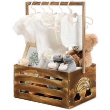 Wooden Baby Shower Crate Closet Baby Shower Gifts Basket Storage Crate Hamper...