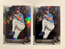 Mason Barnett 2022 Bowman Chrome Refractor + Base #BDC-172 1st - Royals - A’s RC