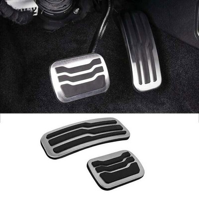 2011-2019 For Ford Explorer Brake Pedal Accelerator Pedal Cover Silver Aluminum