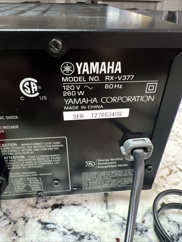 Yamaha RX-V377 5.1 Channel Home Theater HDMI AV Receiver No Remote Not Tested - Picture 16 of 20
