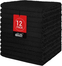 12x12 Inch, and Kitchen, Gym, Spa, Hotel, Multi-Purpose Wash Cloths for Bat