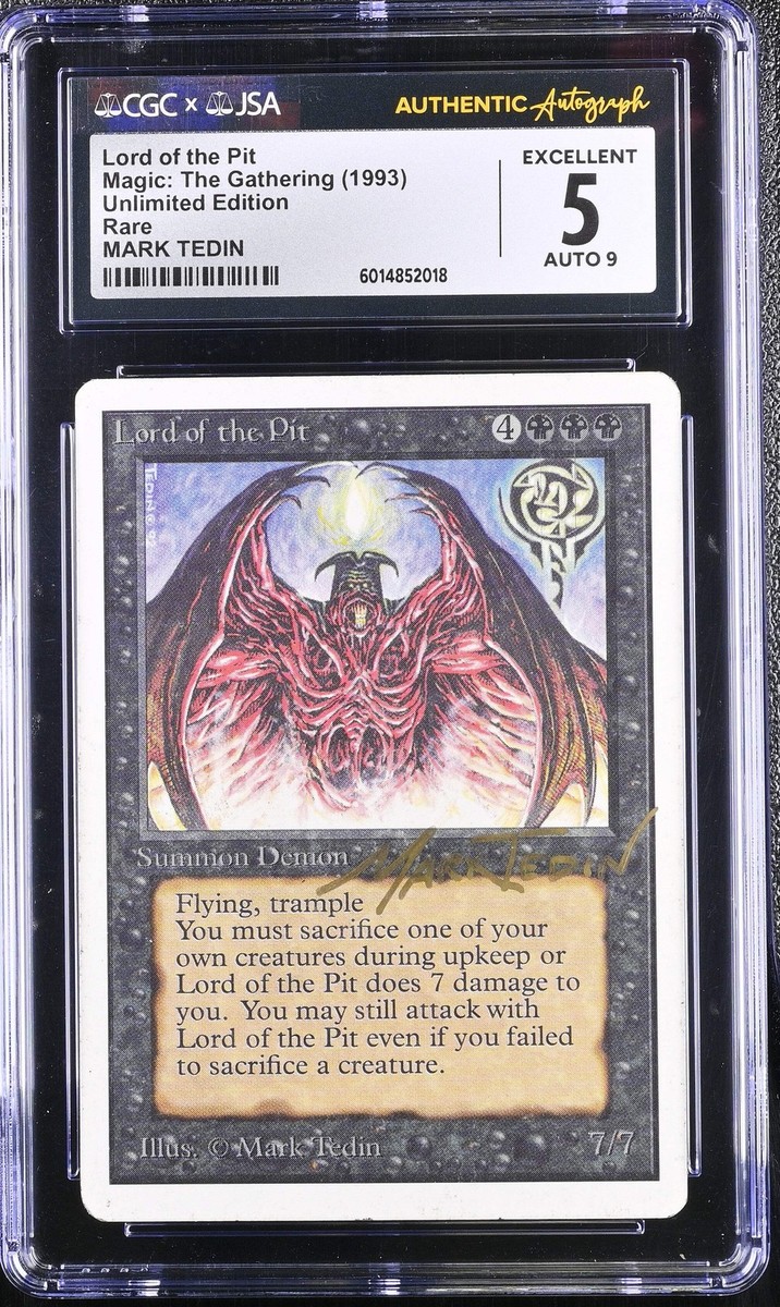 Magic MTG Lord of the Pit [Unlimited Edition] CGC 5 Ex JSA Mark