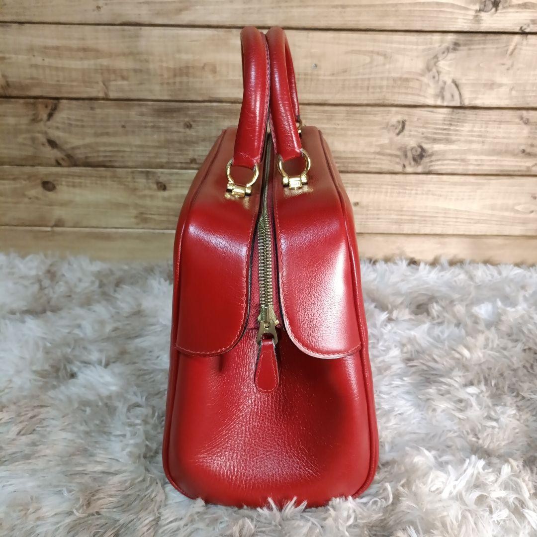 GUCCI Red Leather Doctor's Bag Vintage 90s Classic Rare Authentic Handbag image 4