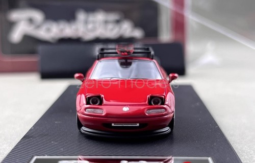 MT 1:64 Red Miata MX5 Eunos Roadster Camper Sports Diecast Metal Car Model - Picture 5 of 10