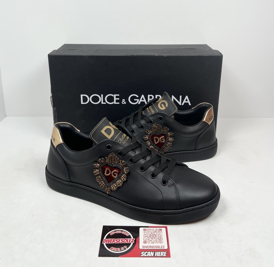 Size Dolce Gabbana Portofino Leather Black Sneakers