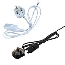 Power Cord 1.8M UK Plug Replacement Cable for Home Electrical Devices Table Lamp