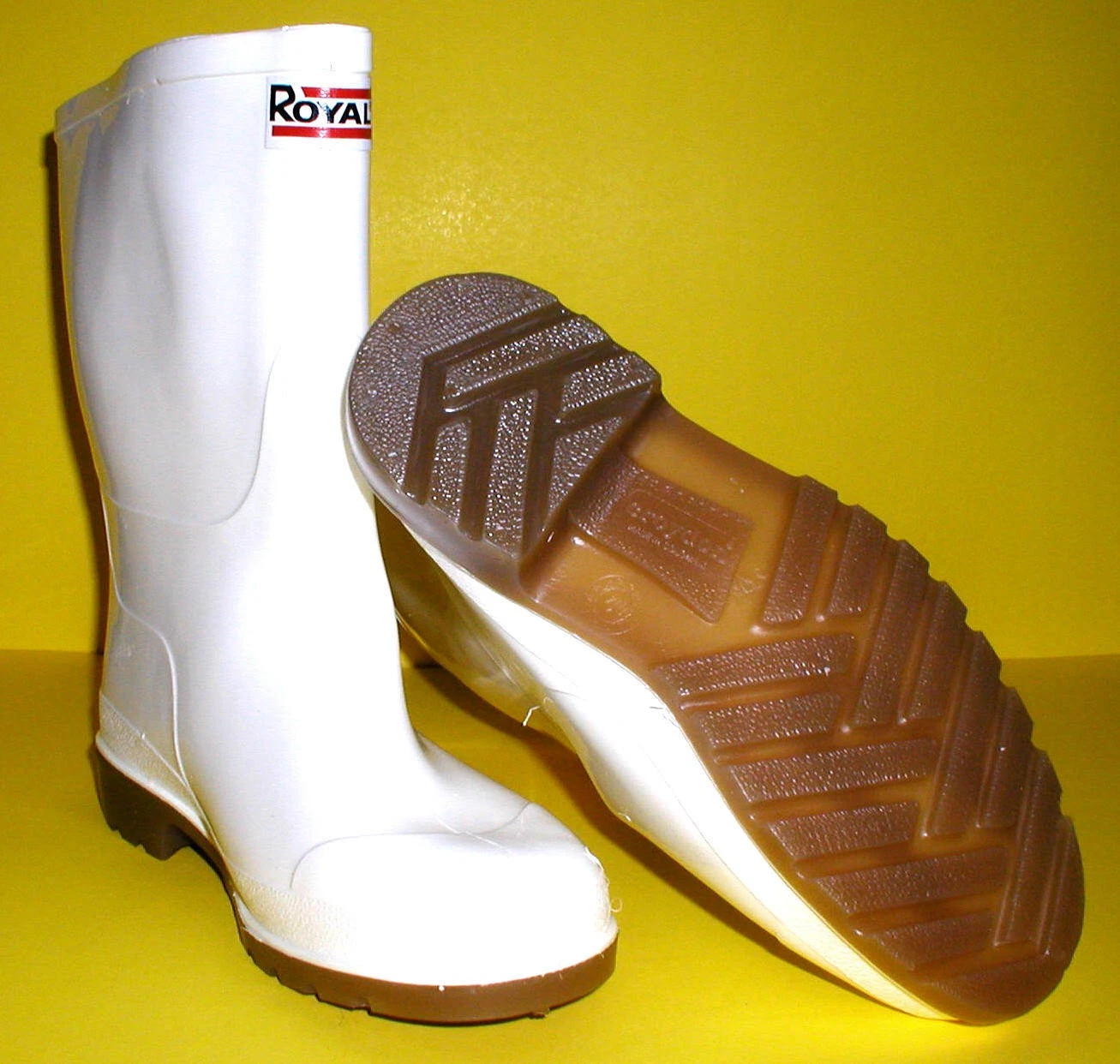 Royal 1100-8 11" White PVC Waterproof Fishing Shrimp Deck Boots Size 8