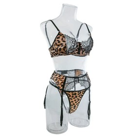 Sexy leopard print lingerie set.