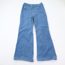 Vintage Bell Bottom Jeans Womens 30W Front Pocket Hippie Boho Blue High Rise
