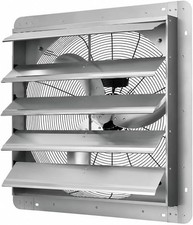 24 in Shutter Exhaust Fan Wall Mounted 3500 CFM Shop Vent Louver Fan Automatic
