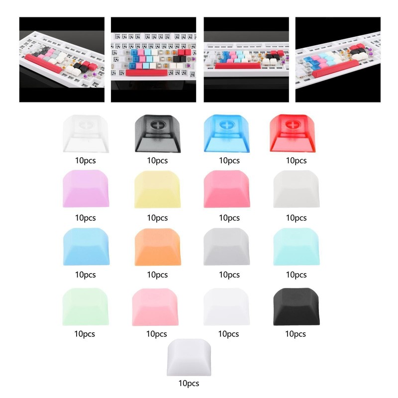 10Pcs 1U Transparent Keycaps Keycap Set Replacement Matte Treatment High