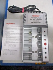 Tenergy Universal Battery Charger Model T-1199B Fits AA-AAA-C-D 9V Ni-MH/Ni-Cd