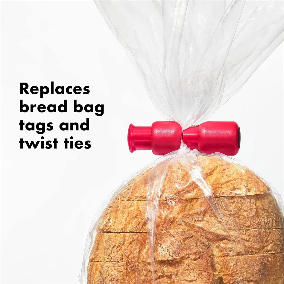 OXO Good Grips 3 Piece Bright Color Bag Cinch Set, Red, Yellow, Blue - Image 3 of 4