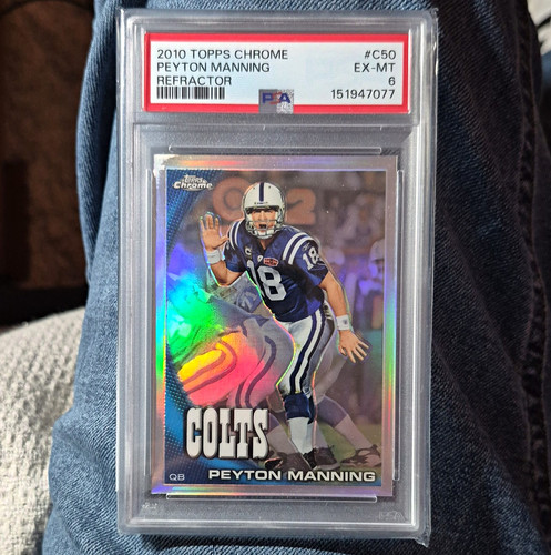 Topps 2010 Topps Chrome Peyton Manning Refractor #C50 PSA Graded Colts