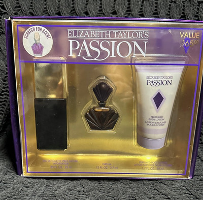 NEW Elizabeth Taylor s PASSION 3 Piece Set Parfum / Body Lotion / Toilette Spray