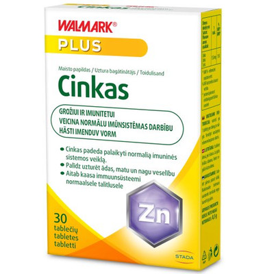 Zink für Schönheit und Immunität Walmark, 15 mg, 30 Tabletten