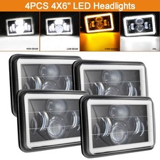4PCS For 1982-1992 Chevrolet Camaro Z28 4x6" LED Headlights Hi-Lo Beam