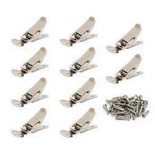 10 Pack Stainless Steel Spring Loaded Toggle Latch Small Clamp Clip Silver