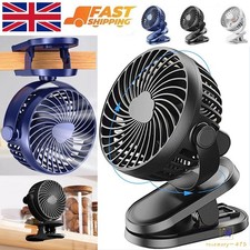 Portable Clip on Fan USB Rechargeable Personal Mini 360 Rotate Cooling Table Fan