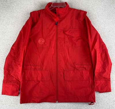 Tommy Hilfiger Jeans Windbreaker Jacket Men's Size M Red Long Sleeve Full Zip