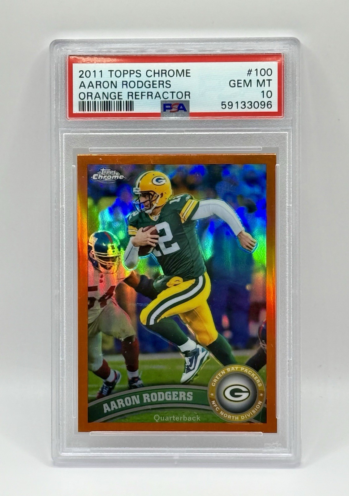 2011 Topps Chrome #100 Aaron Rodgers ORANGE REFRACTOR PSA 10 GEM MINT