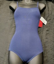 Capezio Navy Camisole Leotard Adjustable Spaghetti Straps V-back Leotard SZ XSA