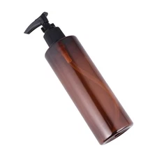 6 Pcs 350 ml Plastic Press Pump Bottles Travel Subpackging Refillable Brown