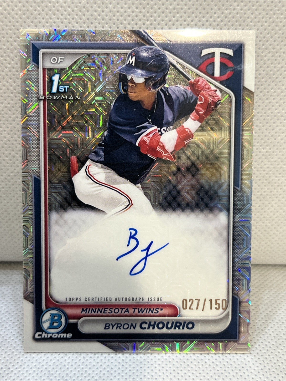 BYRON CHOURIO 2024 Bowman Chrome 1st Choice Refractor AUTO /150 #CPA-BCH TWINS