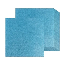 12 Sheets Light Blue Glitter Cardstock Paper 12 x 12, Thick Glitter Craft Pap...
