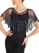 Women's 1920s Shawl WrapsSequin Beaded Flapper Evening Shawls for women forma...