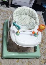 Puggle Fun & Play Baby Walker  with  Animals Theme, Green Frame White Tray
