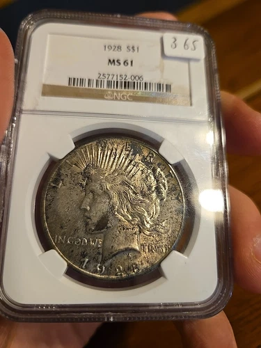 1928-P Silver Peace Dollar NGC MS61