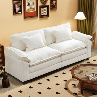 86'' Loveseat Sofa Comfy Deep Seat Chenille 2 Seater Loveseat Sofa with Pillows