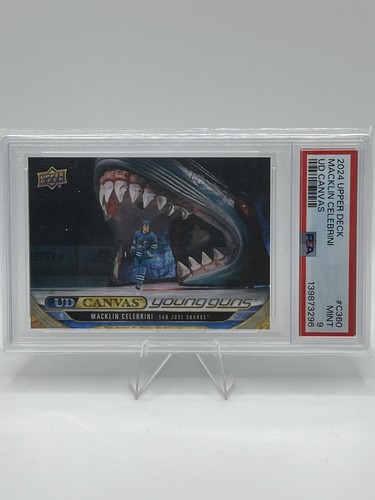 2024-25 Upper Deck UD Canvas Young Guns Macklin Celebrini PSA 9 RC