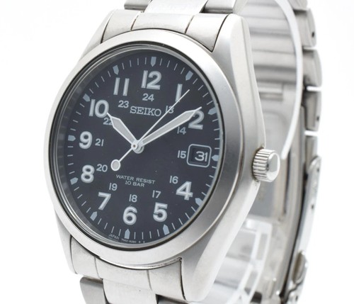 [Near MINT] Seiko Spirit SBCA001 7N42-8260 Quartz Black Dial Men's Watch Japan