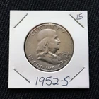 1952-S Franklin Half Dollar San-Fran Mint 90% Pure Silver Free Shipping LOOK !!!