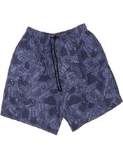 TACTEL Mens Sport Shorts IT 56 3XL  Navy Blue Floral Polyamide DD86