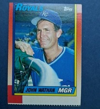 JOHN WATHAN KANSAS CITY ROYALS TEAM LEADERS #789 - TOPPS MISS CUT ERROR 