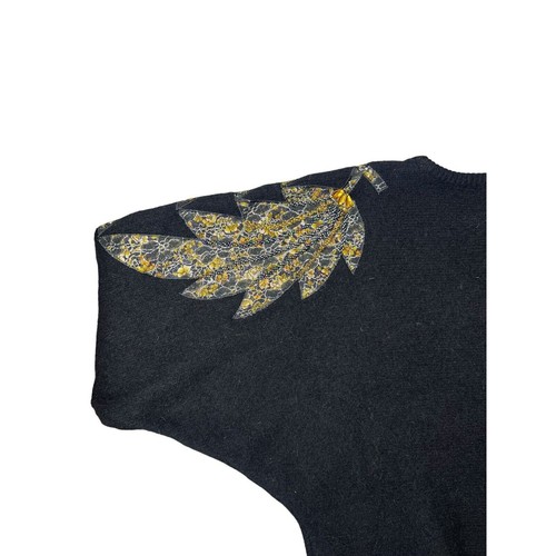 VTG Women's Lambswool ANGORA Beaded Embellished Sweater 80s Medium golden girls - Picture 10 of 11