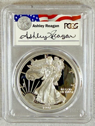 PR69 DCAM 1997-P American Silver Eagle Legacy Ashley Reagan Signed PCGS *8P18