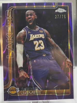 2025 Topps Chrome Update LeBron James #127 Color Match Purple /75 Basketball